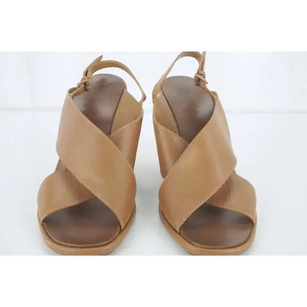 Tory Burch Gabrielle Cross Ankle Strap Slingback Wedge Sandal Size 9 New $350